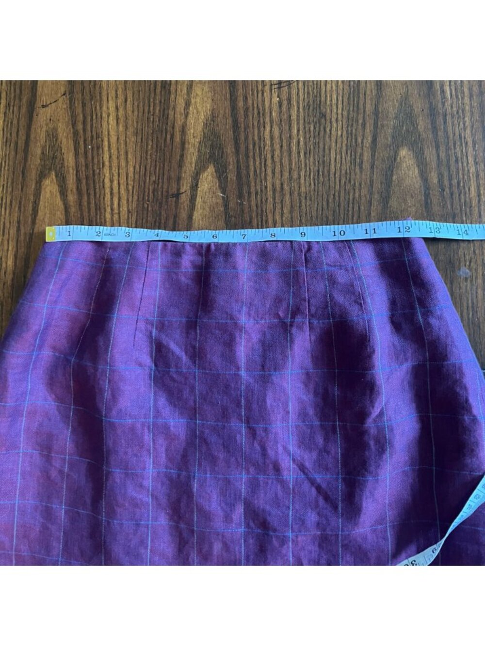 Vintage 90s Linda Allard Ellen Tracy Purple Linen Pencil Skirt 2 Petite Mini Off - Picture 7 of 9